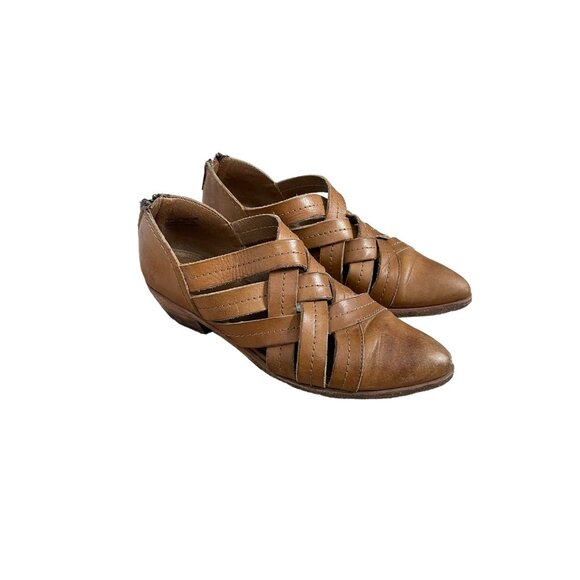 Frye Ray Huarache Bootie Ankle Boot Leather Brown Womens Size 7.5 - Picture 3 of 8